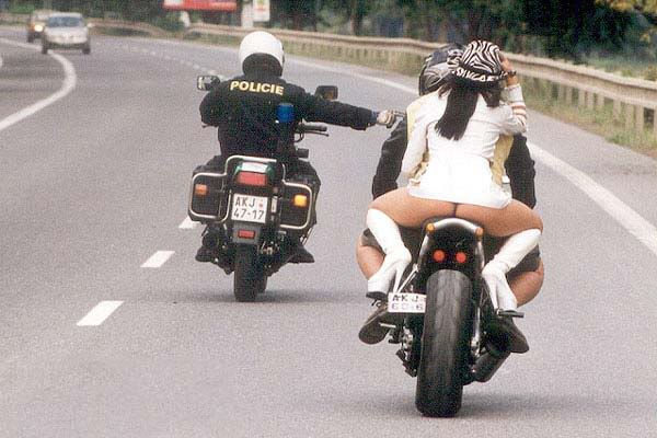 Motorcycle-riderpulled over